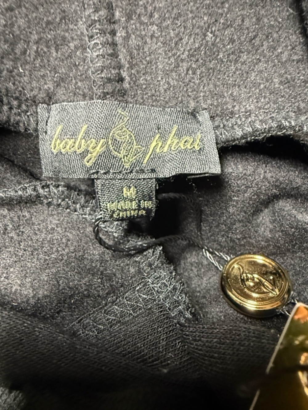 Baby Phat Cropped Black Hoodie with Logo Sz Med - Picture 2 of 12